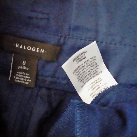 HALOGEN Paperbag Tie Waist Pants Blue - Picture 3 of 4